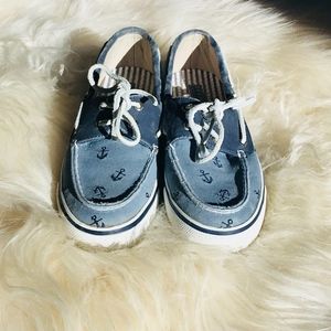 Sperry Canvas Blue Anchor Shoes